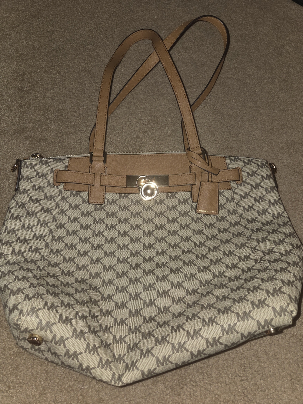 Michael Kors Tan & Beige MK Logo Tote